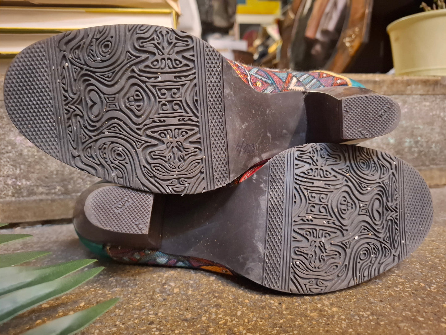 Bunte High Heels mit Reißverschluss Gr. 39
